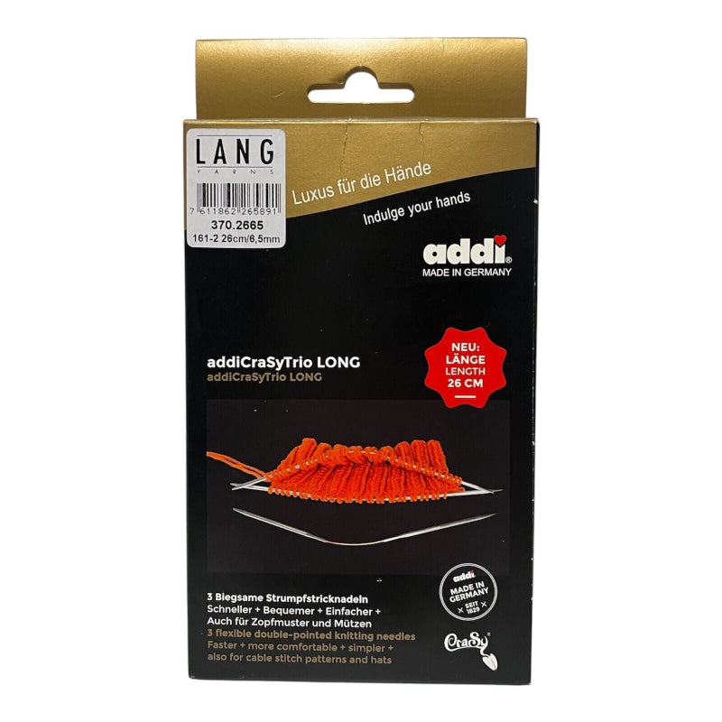 Addi CraSy Trio LONG Stricknadeln Verpackung für flexibles Stricken von Socken