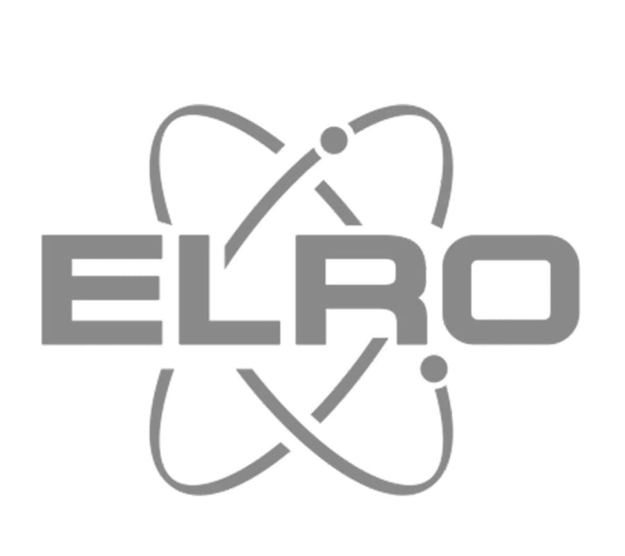 Graues ELRO Logo auf Babykamera mit großer Reichweite und kostenloser App