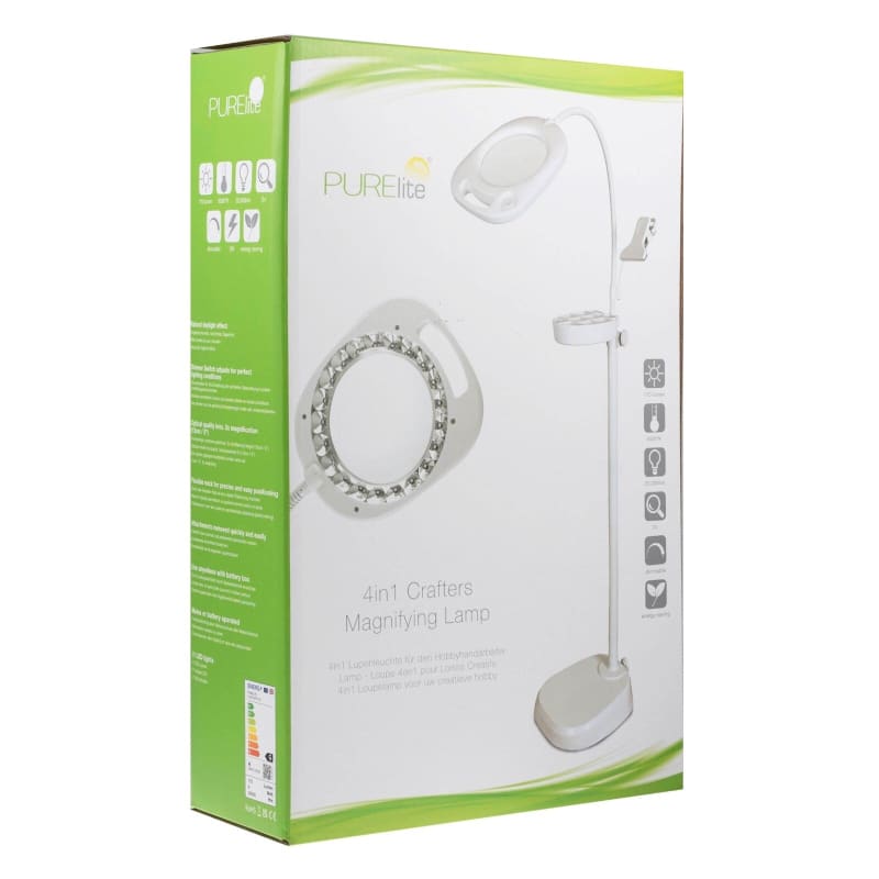 Boxed LED-Lupenleuchte 4 in 1 Standleuchte Tischlampe mit Batterie und 220V
