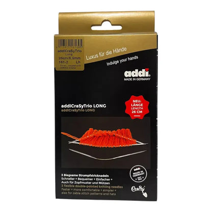 Addi CraSy Trio Stricknadeln Verpackung für flexibles Sockenstricken