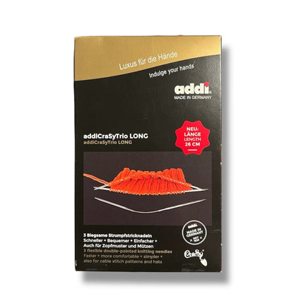 Addi CraSy Trio Set Verpackung für biegsame Socken-Stricknadeln 26cm