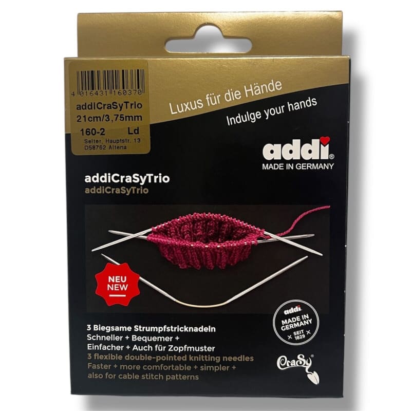 Addi Crasy Trio Nadelspiel Verpackung für 21 cm Socken-Stricknadeln