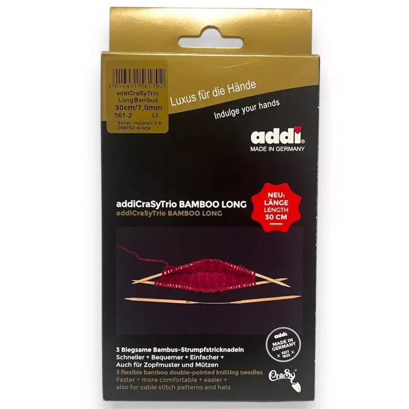 AddiCrasyTrio Bamboo Rundstricknadeln im neuen Verpackung 4-8mm Socken Stricken