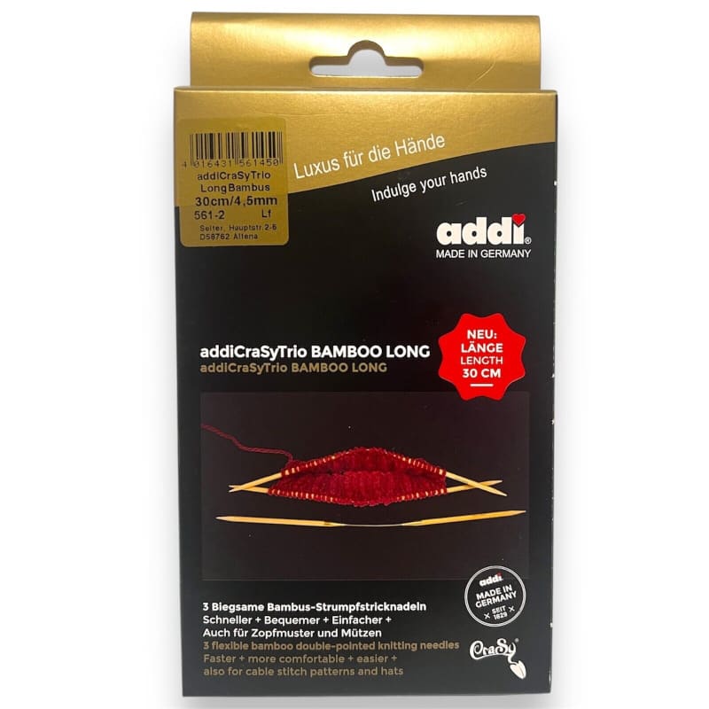Addi CraSyTrio Bambus Stricknadeln für Socken im neuen 3er Set 4 bis 8 mm