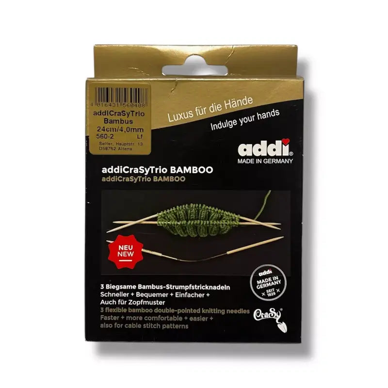 Addi CraSyTrio Bamboo Stricknadelset für flexibles Sockennähen in 24 cm