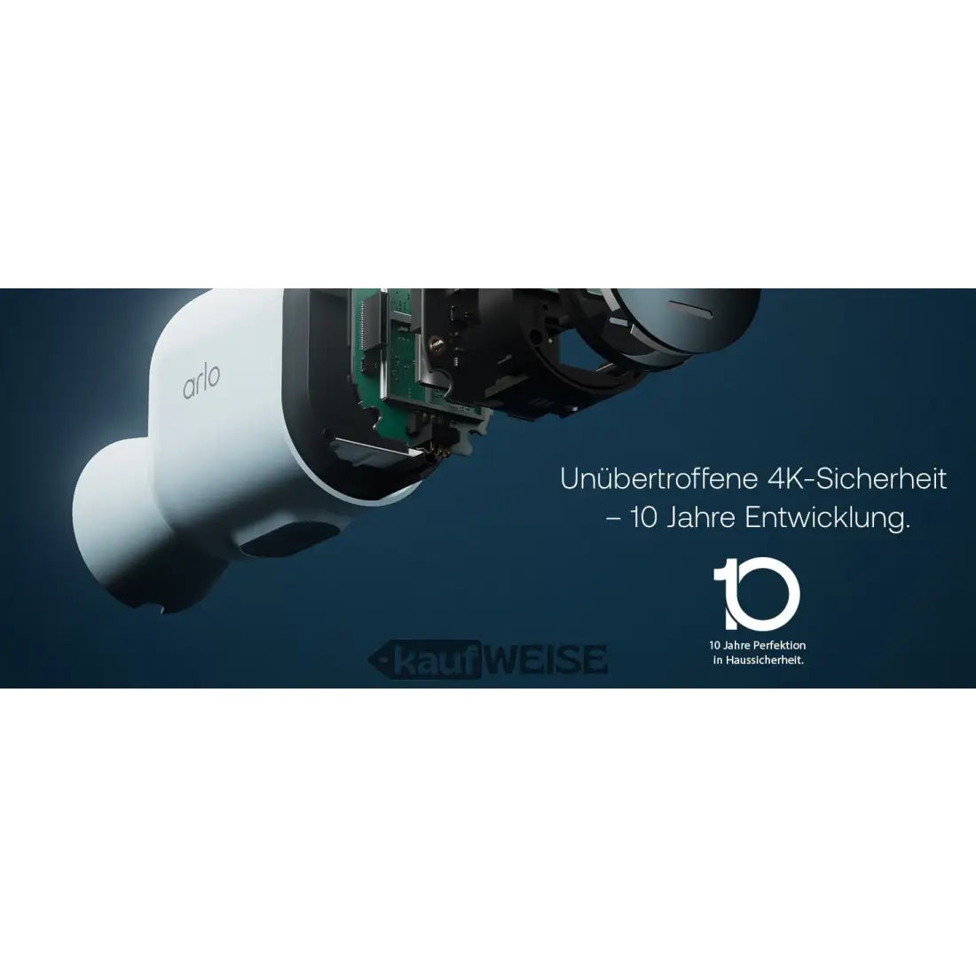 Arlo Ultra 2 4K Sicherheitskamera in Schwarz mit weiß-grünem Design