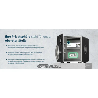 Schwarzes Arlo Ultra 2 4K Sicherheitssystem mit 4 Kameras und digitalem Tresor