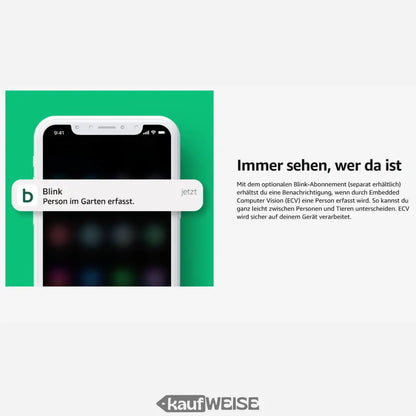 Smartphone mit Blink App Benachrichtigung für Blink Outdoor 4 Überwachungskamera Set