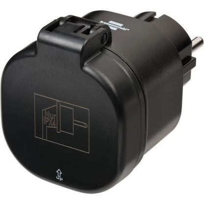 Schwarzer Steckdosenadapter für Brennenstuhl Connect WIFI Outdoor WLAN-Steckdose
