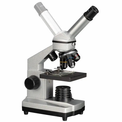 Silberner Binokularmikroskop aus dem Bresser Junior Mikroskop Set 40x-1024x im Sale
