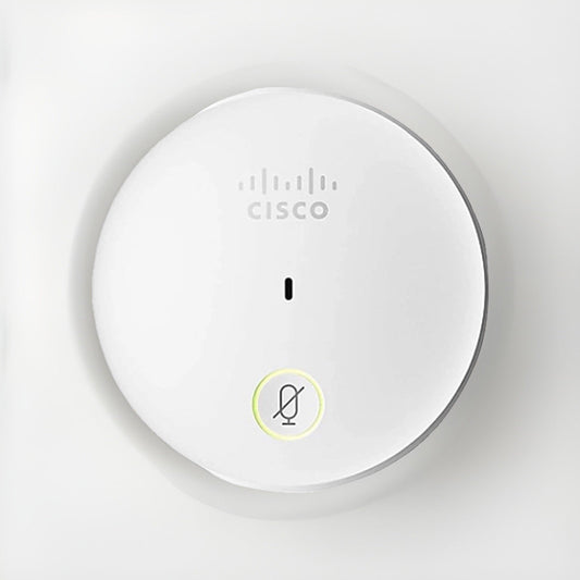 Weißer runder Cisco Konferenzlautsprecher mit Stummtaste für Webex Room 55