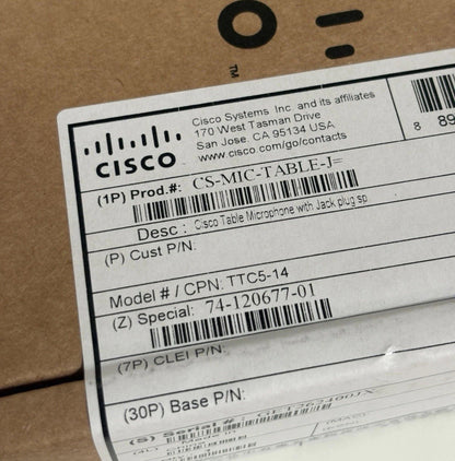 Label für Cisco Tischmikrofon mit Jack Plug für Webex Room 55 neu OVP