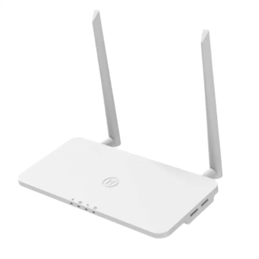Weißer WLAN-Router mit zwei Antennen für Hoymiles DTU-Pro-S WiFi Überwachungsmodul