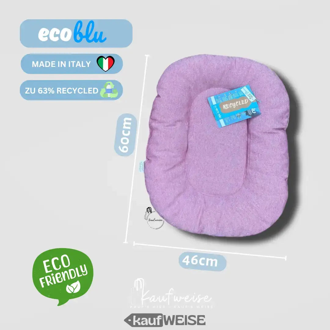 Lila Baby Nest mit Maßen im Produkt Tierkissen Rosa -Grau für Hund und Katze