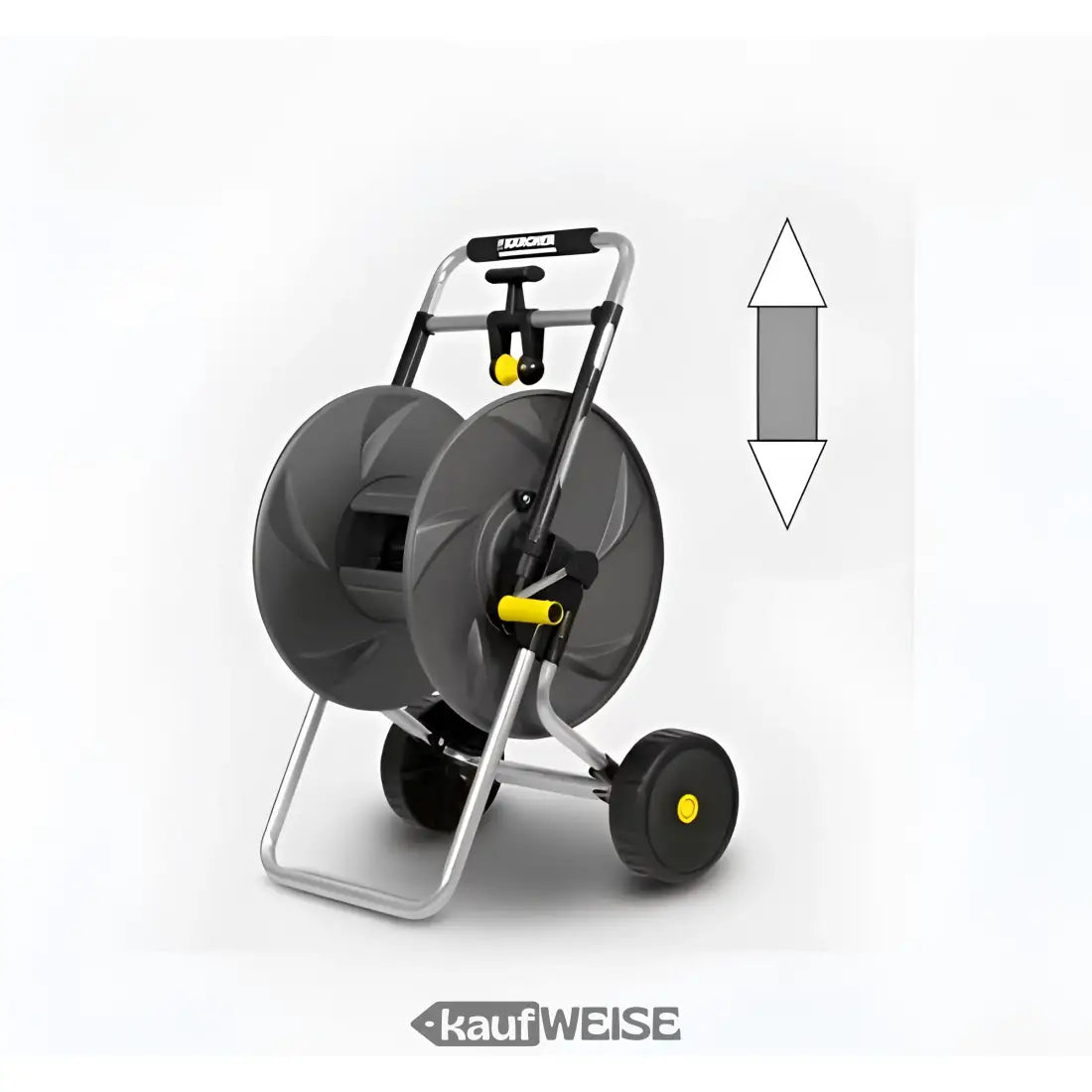 Kärcher Metall Schlauchwagen HT80 M mit zwei großen dunklen Reels und verstellbarem Griff