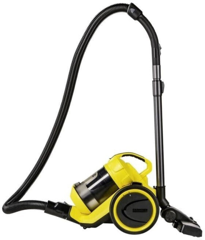 Gelber Kärcher VC 3 beutelloser Staubsauger mit langem Schlauch und HEPA-Filter