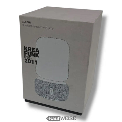 Weiß-schwarzer gefleckter Bluetooth-Lautsprecher und Lampe Kreafunk aLOOMI