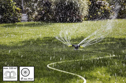 Drehbarer Rasensprenger Kreisregner Trio für 175 m² Garten aus Kunststoff REHAU