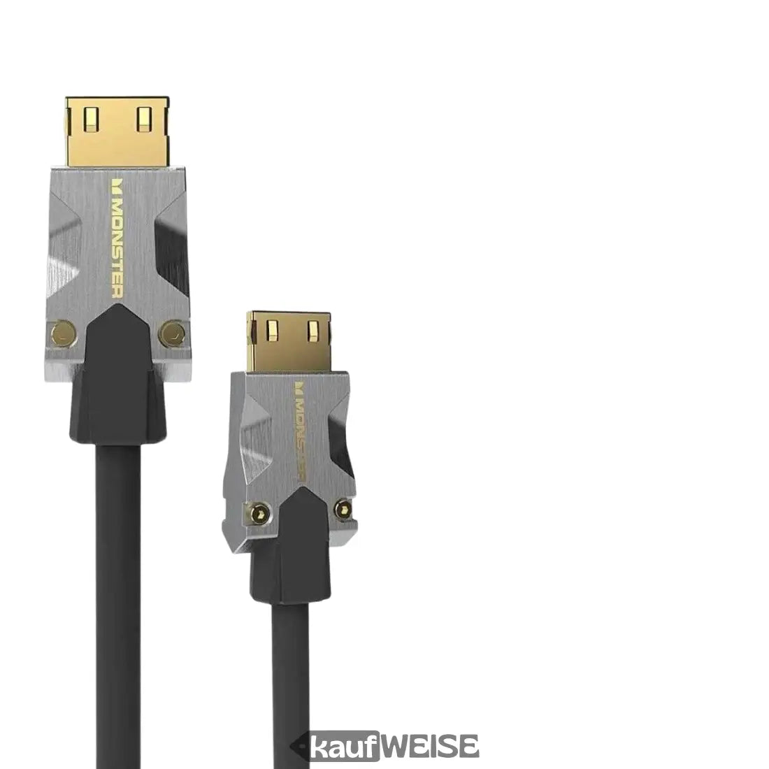 Silbernes HDMI-Kabel Monster M1000 4K 1,5m mit Spezifikationen für UHD und HDR10