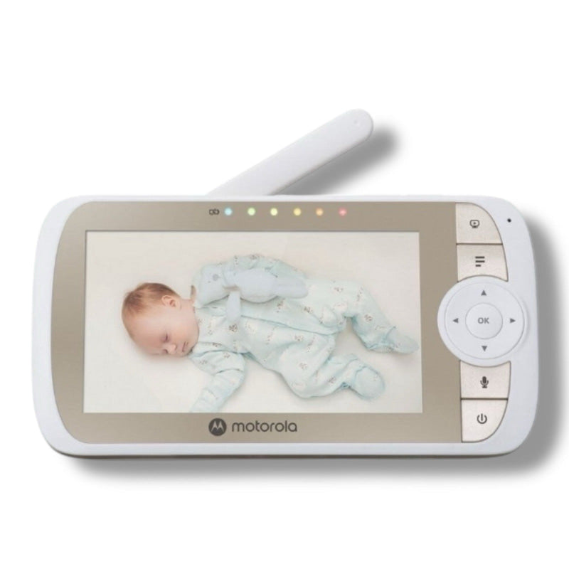 Motorola Baby VM65X Connect Video-Babyphone mit Farbdisplay und Nachtsicht zeigt schlafendes Baby
