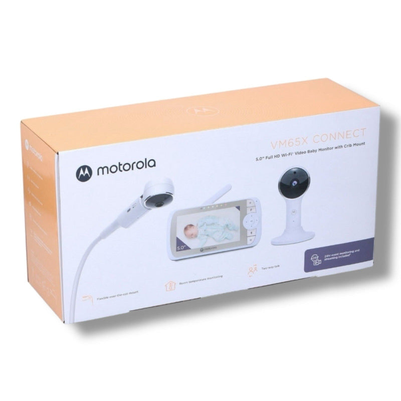 Motorola Baby VM65X Connect Video-Babyphone Box aufgezeigt