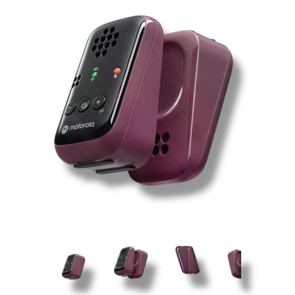 Maroon und schwarzer Babyphone Motorola PIP12 mit Tasche, HD Sound und USB-C