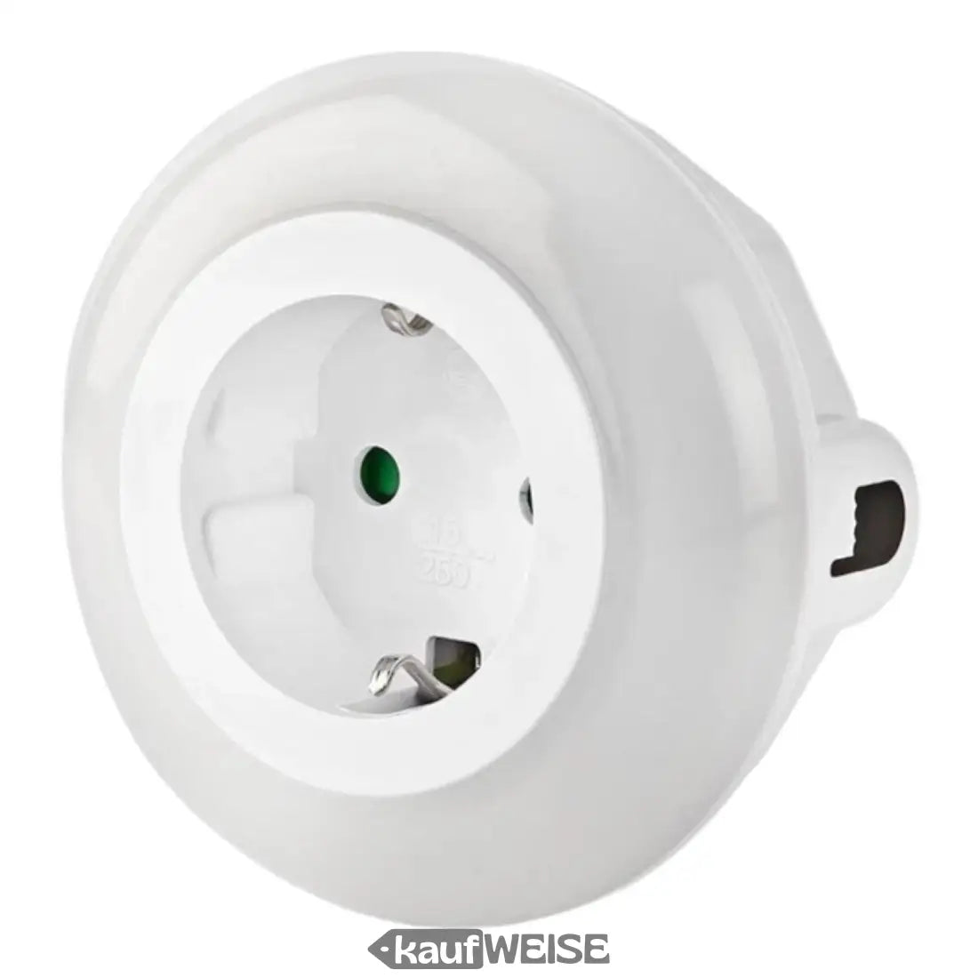 Weißer elektronischer Steckdosenaufsatz mit Nachtlicht und Dämmerungssensor von Nedis