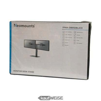Neomounts Dual-Arm Monitor Desk Stand, schwarz mit Silberakzenten