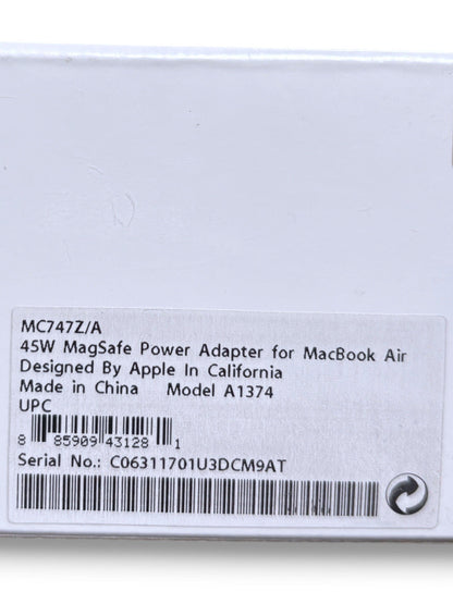 Etikett für 45W MagSafe Power Adapter für MacBook Air Original Apple MC747Z/A