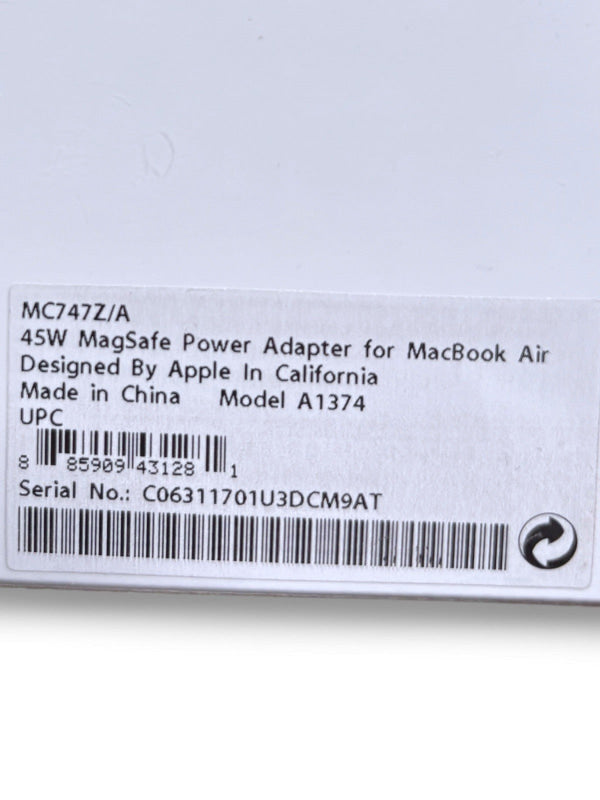 Original Apple 45W MagSafe 1 Netzteil für MacBook Air Model A1374 neu